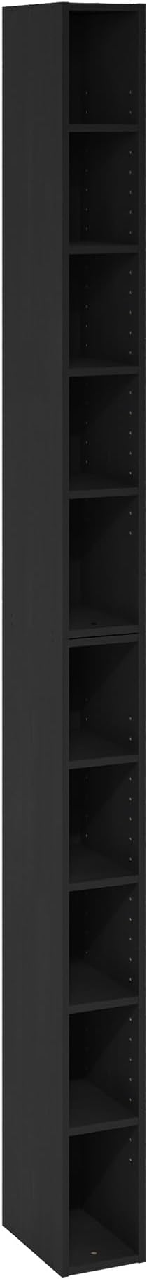 Furinno Fulda 10-Tier Space Saving Storage Shelf Bookcase, 6-Inch Width, Blackwood-NeatNest