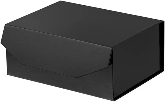 1Pcs Black 9.5x7x4 Inch Gift Box, Small Magnetic Box with Lid Black Small Gift Boxes for Groomsman proposal Foldable Magnetic Closure Storage Boxes-NeatNest