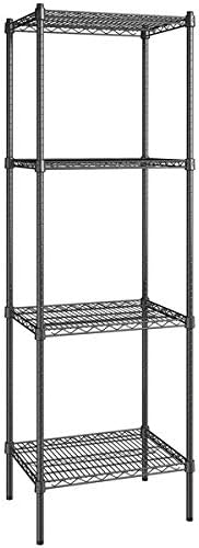 18" x 24" NSF Black Epoxy 4-Shelf Kit with 74" Posts, Heavy Duty Storage Shelving, Wire Shelving Kit, NSF Commercial Storage Rack Unit