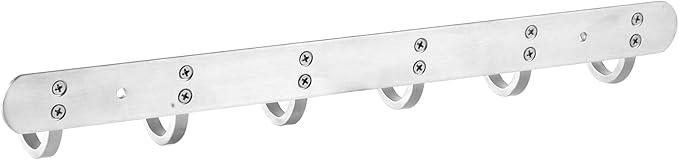 Coat Hook Wall Mount - NHENY Towel Rack with 6 Hooks Hanger for Hanging Clothes, Bags, Keys, and Towels Bathroom, Entryway, Door, 304 Stainless Steel Brushed Nickel-NeatNest