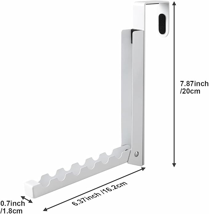 2PCS Over Door Hooks Hanger,Foldable Over Door Drying Laundry Hooks for Hanging Clothes 6 Groves Over Door Towel Racks for Clothes,Coat, Behind Back of Door Bathroom, Bag and Robe( Bright white)