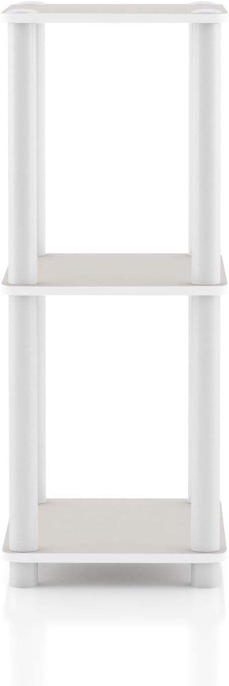 HOMES: Inside + Out Apexa Modern 3-Tier Narrow Shelving Units, Collectibles Display Shelves, Easy Assembly Standing Shelf, Home Storage Organizer for Living Room, Bedroom, Office, Taupe Grey