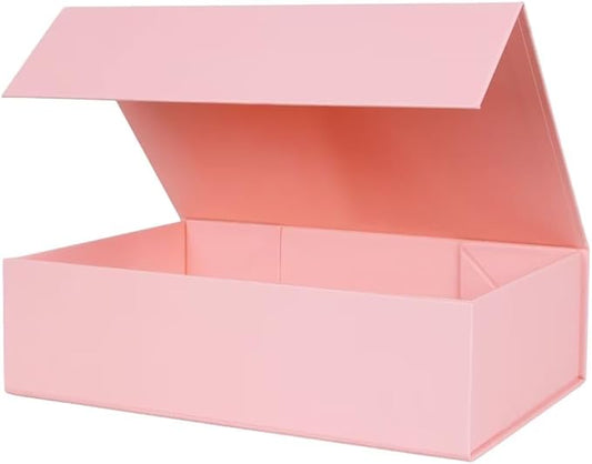 Aimyoo Pink Collapsible Gift Box with Magnetic Closure Lids 10.5x7x3 in, Bridesmaid Groomsman Proposal Boxes, Rectangle Storage Box 1 Pack-NeatNest