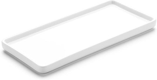 Gurygo 6" Small Ceramic Bathroom Tray for Kitchen Counter - Rectangle Ceramic Sink Tray for Bathroom Counter - Porcelain Dispenser Organizer for Kitchen Bathtub Counter, White-NeatNest