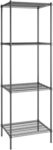 24" x 30" NSF Black Epoxy 4-Shelf Kit with 96" Posts, Heavy Duty Storage Shelving, Wire Shelving Kit, NSF Commercial Storage Rack Unit