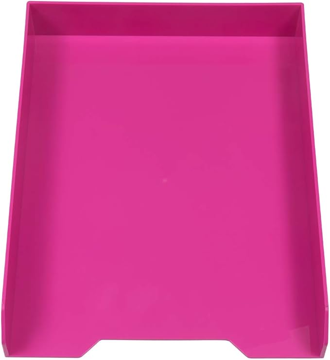 JAM PAPER Stackable Paper Trays - Pink - Desktop Document, Letter, & File Organizer Tray - 2/Pack-NeatNest