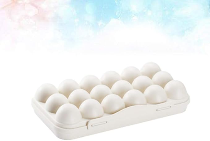 2 Pack Plastic Egg Holder for Refrigerator, Covered Egg Holders, Stackable Egg Container, Countertop Egg Storage Organizer with Lid, 18X2 Eggs