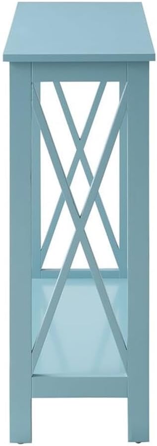 Convenience Concepts Oxford Console Table 39.5" - Sofa Table with Storage Shelf, Transitional Entryway Hall Table for Living Room and Bedroom, Display Foyer Table, Sea Foam Blue-NeatNest