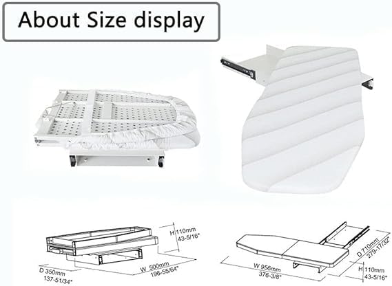37 Inch Wall-Mounted Heavy Duty Ironing Board, 180 Swivel Fold Away Iron Board for Home Laundry Room Dorm (Style 6)