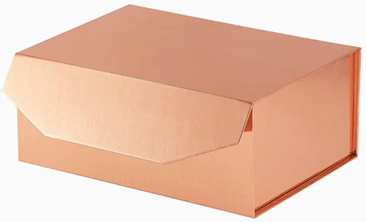 1PCS RoseGold Gift Box 9.5x7x4 Inches, Sturdy Gift Box with Lid for Gift Packaging, Foldable Magnetic Closure Storage Boxes, Bridesmaid proposal box, Rectangle Collapsible Box-NeatNest