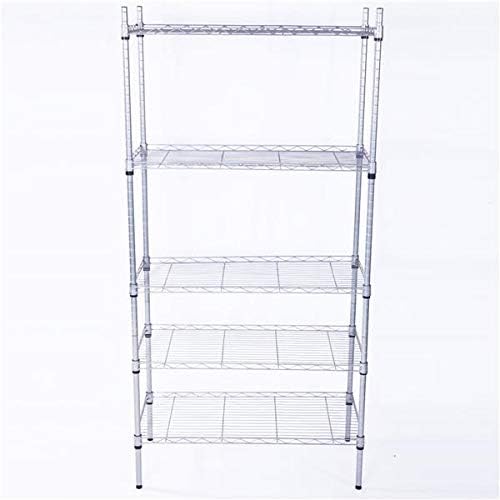 5 Tier Adjustable Storage Shelf Metal Storage Rack Wire Shelving Unit Storage Shelves Metal for Pantry Closet Kitchen Laundry (Silver-5)
