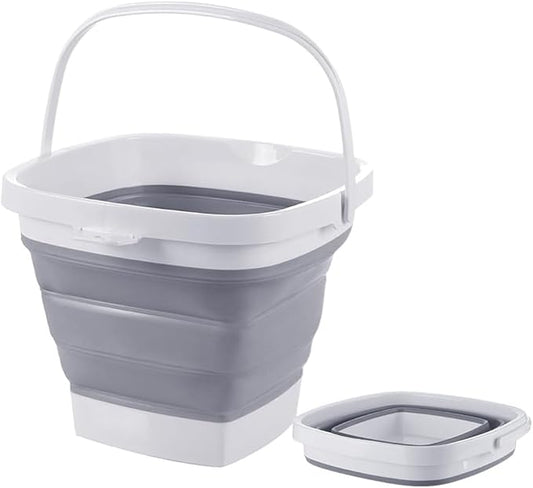 Collapsible Plastic Bucket with Handle 0.79 Gallon (3L) Each Foldable Rectangular Tub for Cleaning Camping Essentials Space Saving Outdoor Portable Bucket for Camping-NeatNest