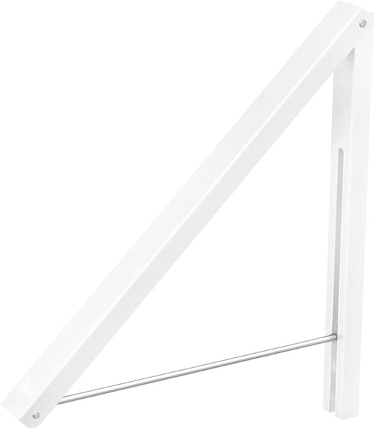 Folding Clothes Hanger Wall Mounted Retractable Clothes Rack, Aluminum, Easy Installation, White-NeatNest