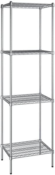 18" x 24" NSF Chrome 4-Shelf Kit with 86" Posts, Heavy Duty Storage Shelving, Wire Shelving Kit, NSF Commercial Storage Rack Unit