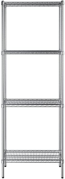 14" x 30" NSF Chrome 4-Shelf Kit with 86" Posts, Heavy Duty Storage Shelving, Wire Shelving Kit, NSF Commercial Storage Rack Unit