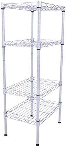 4 Tier Adjustable Storage Shelf Metal Storage Rack Wire Shelving Unit Storage Shelves Metal for Pantry Closet Kitchen Laundry (Silver4)