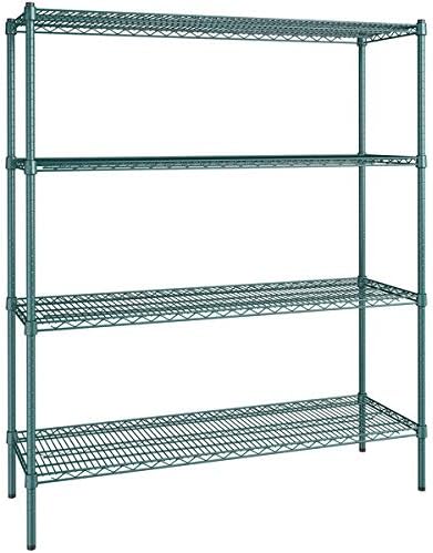 18" x 54" NSF Green Epoxy 4-Shelf Kit with 64" Posts, Heavy Duty Storage Shelving, Wire Shelving Kit, NSF Commercial Storage Rack Unit