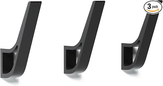 Coat Rack Hooks Wall Mounted Hold 50 lbs, Black 3Packs, Bath Towel Rope Large Hooks for Kitchen, Door, Cabinet, Bathroom, Foyers, Hallways, and Bedrooms-NeatNest