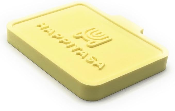 Happitasa Silicone Soap Dish Tray and Sponge Holder with Drain Chute, Pack of 2 | Bathroom and Kitchen Sink Organizer Caddy (Pale Yellow, 5.2"x4", 7.2 Ounces)-NeatNest