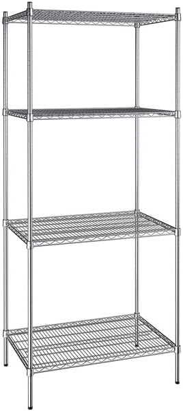 24" x 36" NSF Chrome 4-Shelf Kit with 86" Posts, Heavy Duty Storage Shelving, Wire Shelving Kit, NSF Commercial Storage Rack Unit