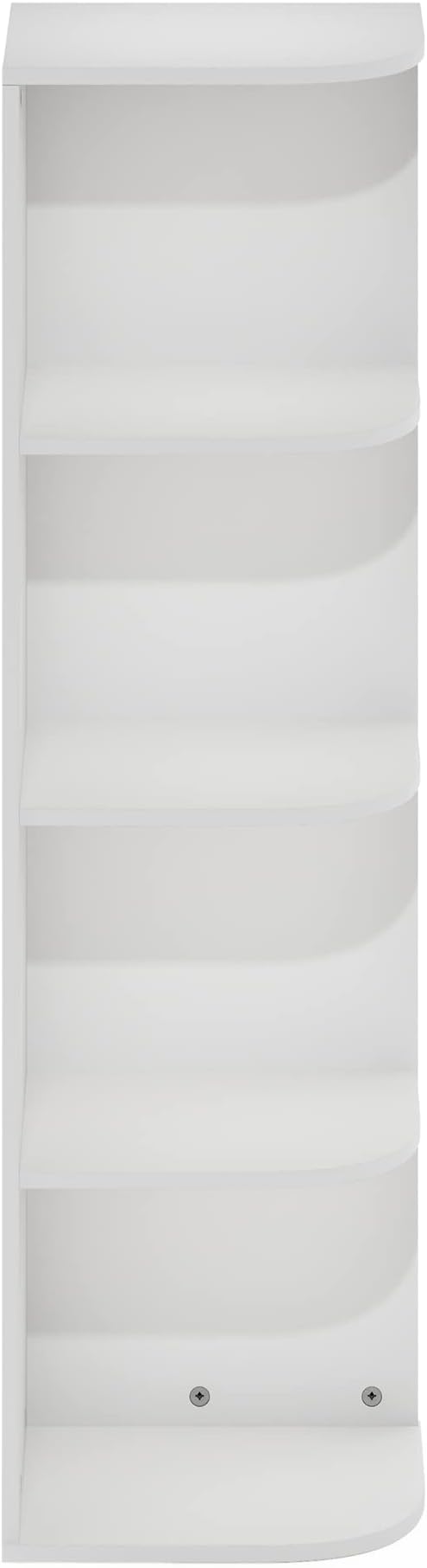 Furinno Pasir 4-Tier Corner Open Shelf Bookcase, White-NeatNest