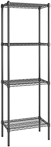 14" x 24" NSF Black Epoxy 4-Shelf Kit with 74" Posts, Heavy Duty Storage Shelving, Wire Shelving Kit, NSF Commercial Storage Rack Unit