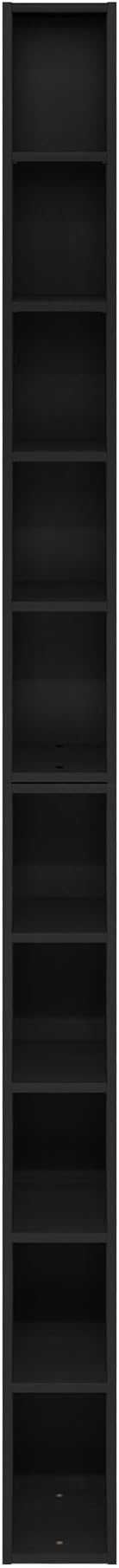 Furinno Fulda 10-Tier Space Saving Storage Shelf Bookcase, 6-Inch Width, Blackwood-NeatNest