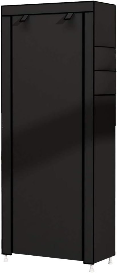UDEAR 9 Tier Shoe Rack with Dustproof Cover Shoe Shelf Storage Organizer Black-NeatNest