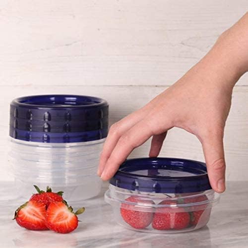 HomeyGear 4 Pack Twist Top Food Storage Containers Leak-Proof, Airtight Soup Storage Canisters with Screw & Seal Lids BPA-Free, Stackable, Reusable Kitchen Essentials 8-Ounce