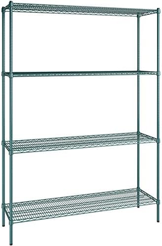 18" x 60" NSF Green Epoxy 4-Shelf Kit with 86" Posts, Heavy Duty Storage Shelving, Wire Shelving Kit, NSF Commercial Storage Rack Unit