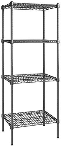 18" x 24" NSF Black Epoxy 4-Shelf Kit with 72" Posts, Commercial Storage Rack Unit, Heavy Duty Storage Shelving, Wire Shelving Kit, Adjustable Rack Strong Steel, Multipurpose Wire Shelf