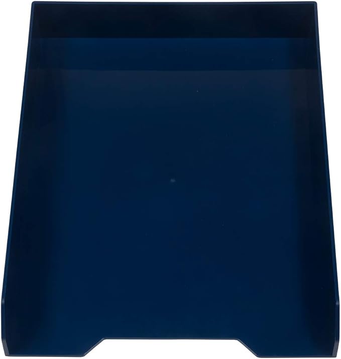 JAM PAPER Stackable Paper Trays - Navy Blue - Desktop Document, Letter, & File Organizer Tray - Sold Individually-NeatNest