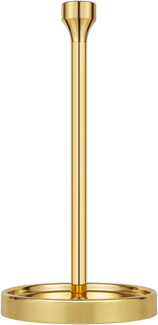 Ivilon Countertop Paper Towel Holder - Modern Bell End Minimalist Design - Color Gold Polished-NeatNest