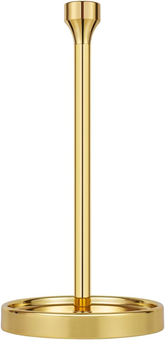 Ivilon Countertop Paper Towel Holder - Modern Bell End Minimalist Design - Color Gold Polished-NeatNest