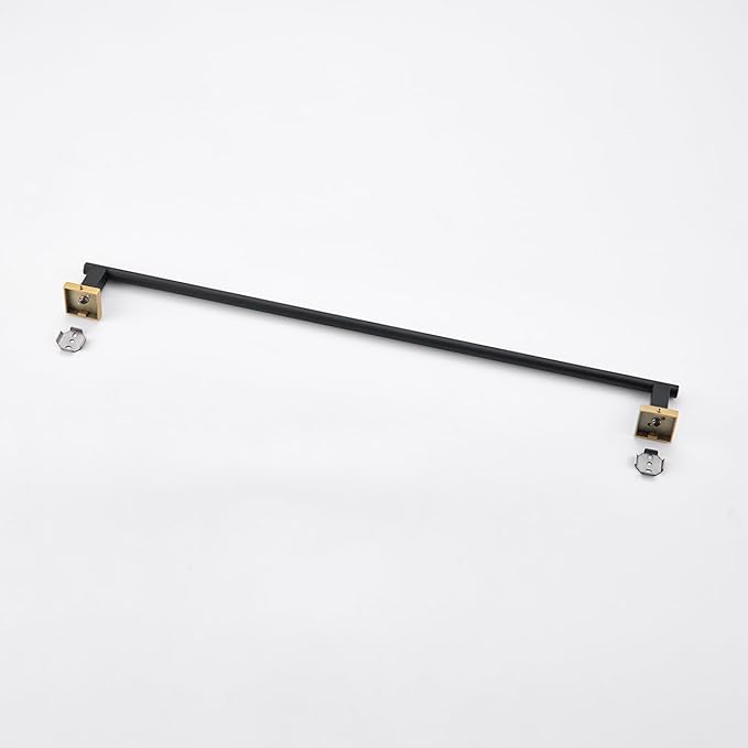 Miyili Bath Towel Bar 30-Inch Stainless Steel Hand Towel Rack for Bathroom Wall Mount Black & Gold, A02BG75A