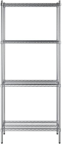 14" x 36" NSF Chrome 4-Shelf Kit with 86" Posts, Heavy Duty Storage Shelving, Wire Shelving Kit, NSF Commercial Storage Rack Unit