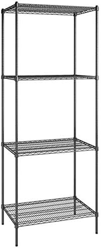 24" x 36" NSF Black Epoxy 4-Shelf Kit with 96" Posts, Heavy Duty Storage Shelving, Wire Shelving Kit, NSF Commercial Storage Rack Unit