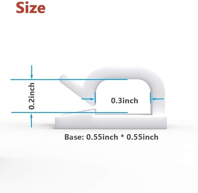 Cable Clips 40pcs with Strong Adhesive Tapes,Wire Holder Organizer Cord Management for Car, Office and Home (White- CC04(40PCS)-Upgraded)-NeatNest