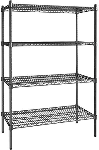 18" x 36" NSF Black Epoxy 4-Shelf Kit with 54" Posts, Heavy Duty Storage Shelving, Wire Shelving Kit, NSF Commercial Storage Rack Unit