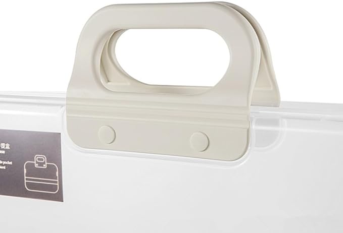 Portable File Box Clear Waterproof Document Storage Box with Snaps PP Files Organizer Cases for A4 Paper Magazines Notebooks School or Office Supplies (1pcs, White)