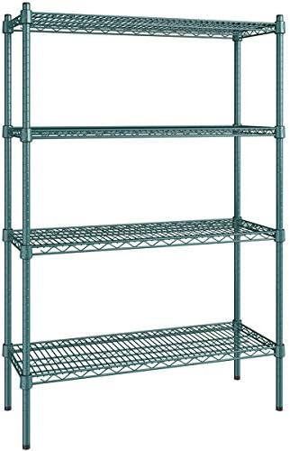 14" x 36" NSF Green Epoxy 4-Shelf Kit with 54" Posts, Heavy Duty Storage Shelving, Wire Shelving Kit, NSF Commercial Storage Rack Unit