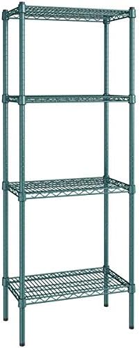 14" x 24" NSF Green Epoxy 4-Shelf Kit with 64" Posts, Heavy Duty Storage Shelving, Wire Shelving Kit, NSF Commercial Storage Rack Unit