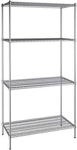 24" x 48" NSF Chrome 4-Shelf Kit with 96" Posts, Heavy Duty Storage Shelving, Wire Shelving Kit, NSF Commercial Storage Rack Unit
