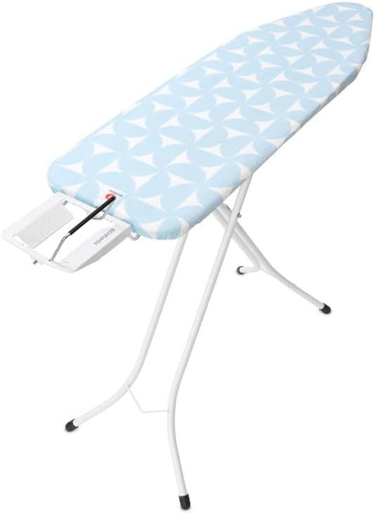 Brabantia Size B Ironing Board (49x15 in) 7 Height Options, Adjustable Steam Iron Rest Holder (Fresh Breeze) Non-Slip Feet, Anti-Collapse Child Locks-NeatNest