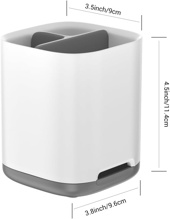 Toothbrush Holder, Toothpaste Holder with Anti-Slip Bottom 3 Slots, Electric Toothbrush Holder for Bathroom, Made of PP and Abs Plastic Toothbrush Caddy Detachable for Easy Cleaning
