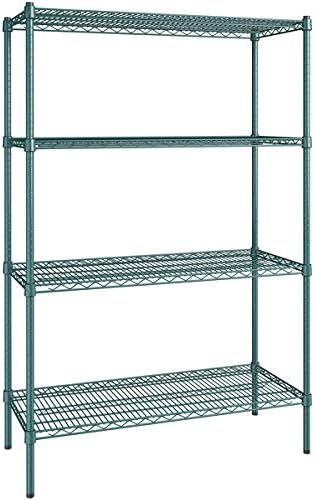 18" x 42" NSF Green Epoxy 4-Shelf Kit with 64" Posts, Heavy Duty Storage Shelving, Wire Shelving Kit, NSF Commercial Storage Rack Unit
