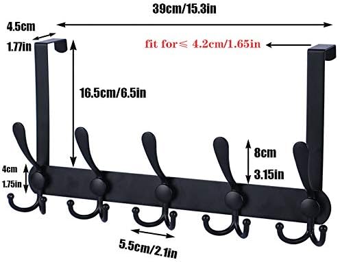 Encozy Over The Door Hooks,Coat Rack for Hanging Clothes Hat Towel (Heavy Duty Black 2pcs)