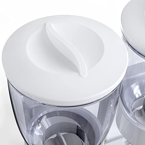 Dual Food Dispenser - Dry Food Dispenser Perfect As A Candy, Nuts, Rice, Granola, Cereal & more Dispenser. Dispenses 1 Ounce Per Twist! Stores Food, and Keeps Your Food fresh (White)-NeatNest