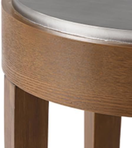 COSIEST Set of 2 Farmhouse Round End Table, 2-Tier Classic Brown Side Table, Wood Accent Table with Storage Shelf for Living Room, Bedroom, Office, Distressed Glaze Finish (Brown & Silver)-NeatNest