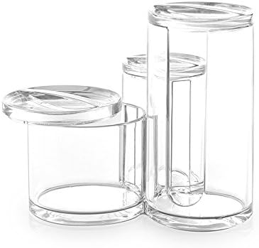 BINO 'The Trio' 3 Compartment Acrylic Makeup Accessory Organizer, Clear and Transparent Cosmetic Beauty Vanity Holder Storage-NeatNest